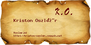 Kriston Oszlár névjegykártya